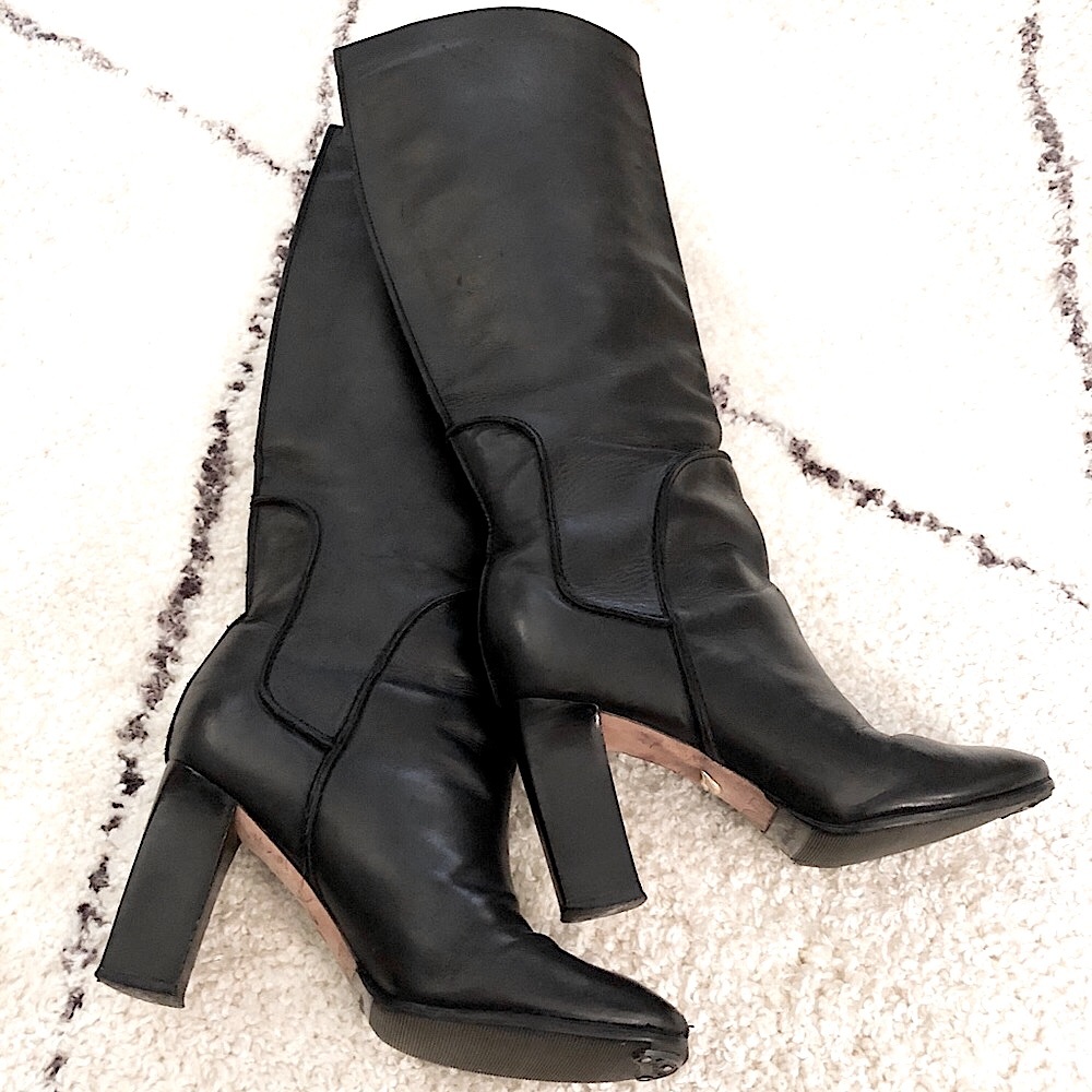 Diane von Furstenberg Black Knee-high Boots 7 1/2!
